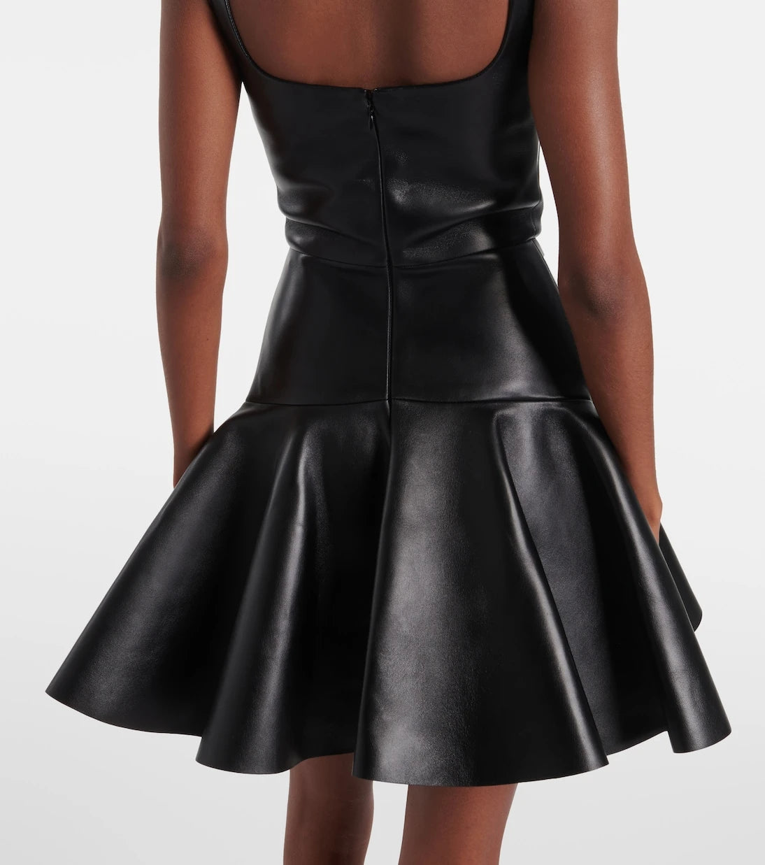 Givenchy - Ruffled leather minidress