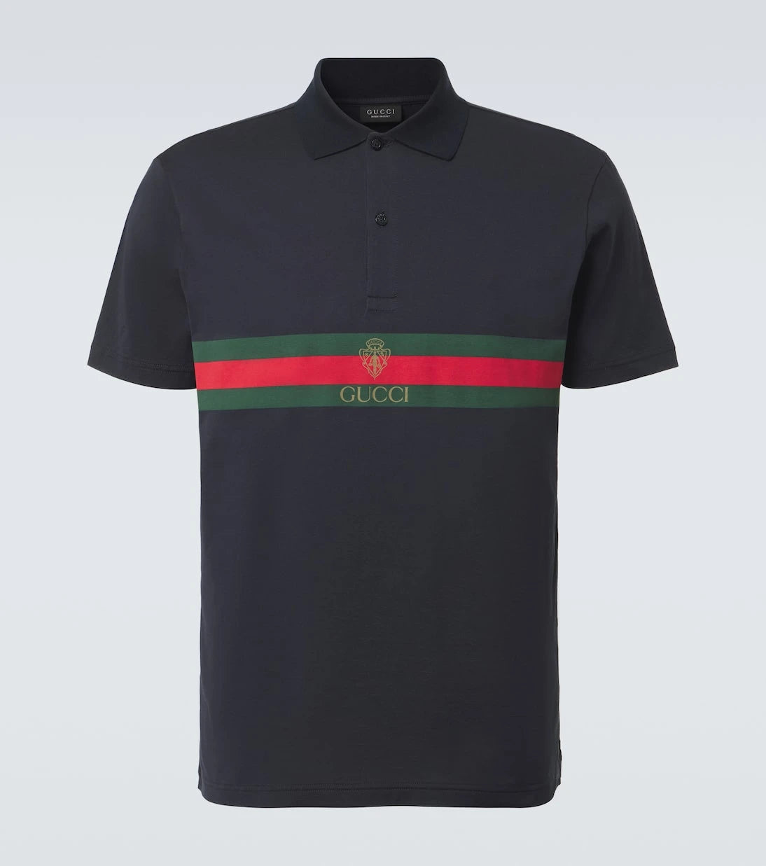 Gucci - Web Stripe cotton jersey polo shirt