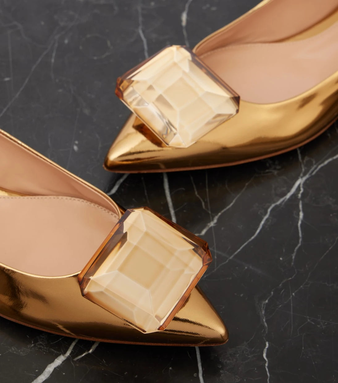 Gianvito Rossi - Jaipur metallic leather ballet flats