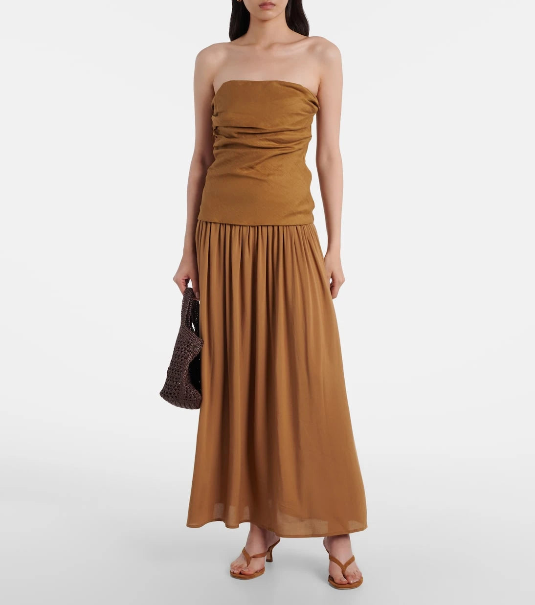 Faithfull - Hedy gathered linen maxi dress