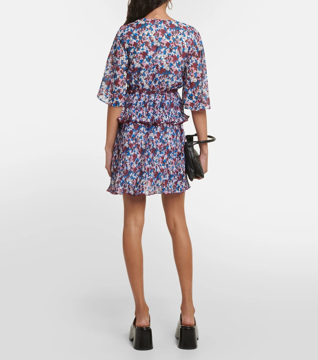 Ganni - Floral pleated georgette minidress