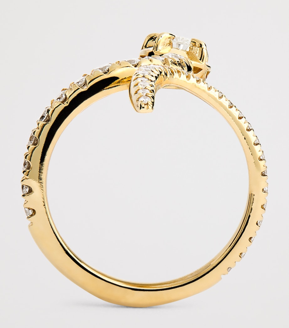 Yellow Gold and Diamond Sophia Snake Ring