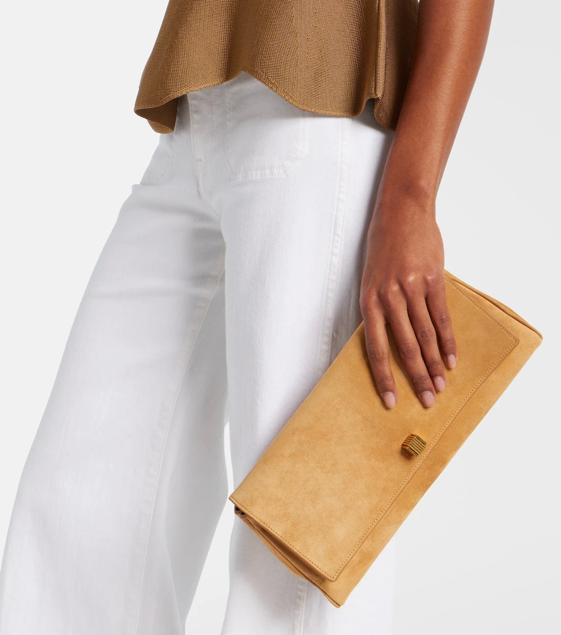 Khaite - Audrey suede clutch