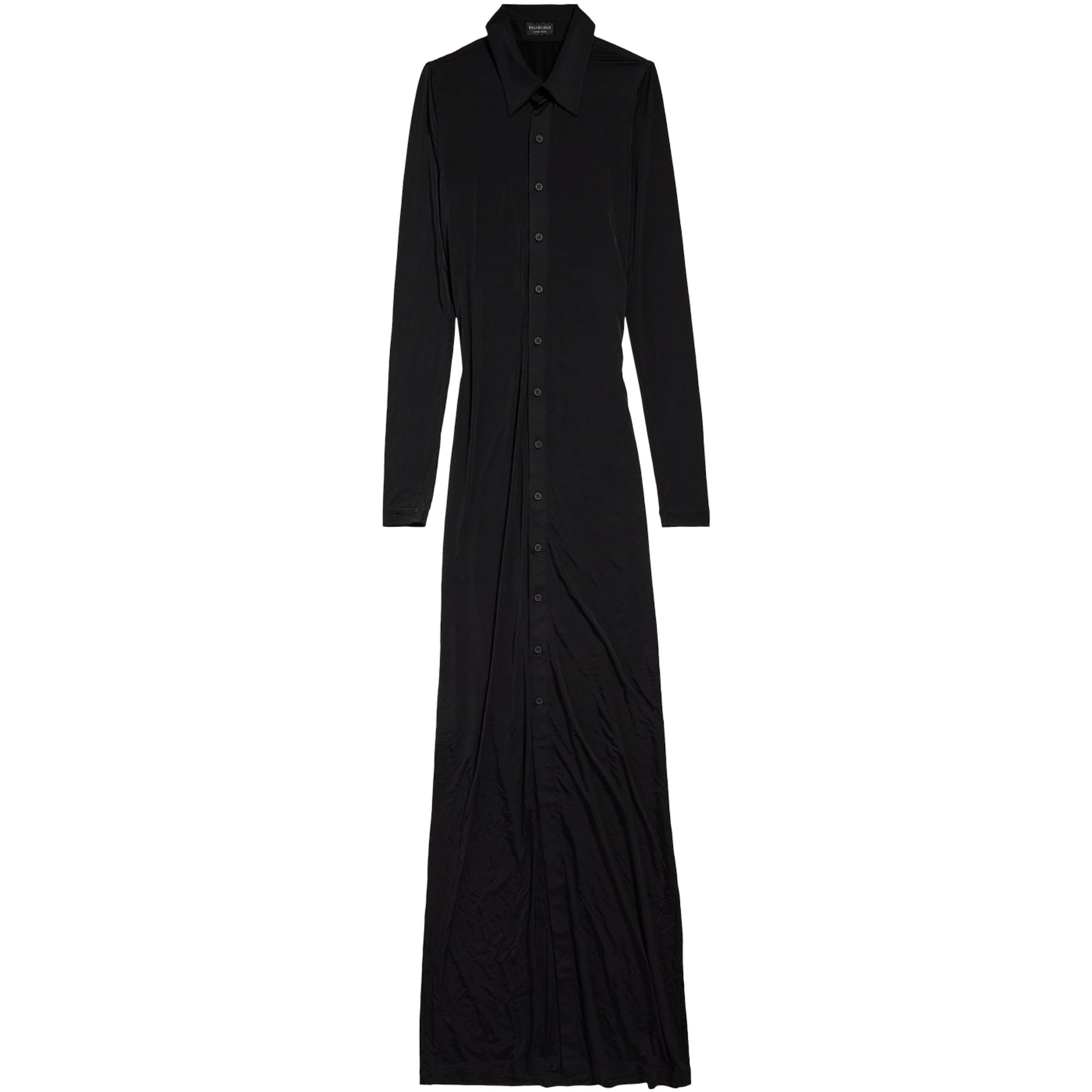 Balenciaga Black Long-Sleeve Maxi Dress
