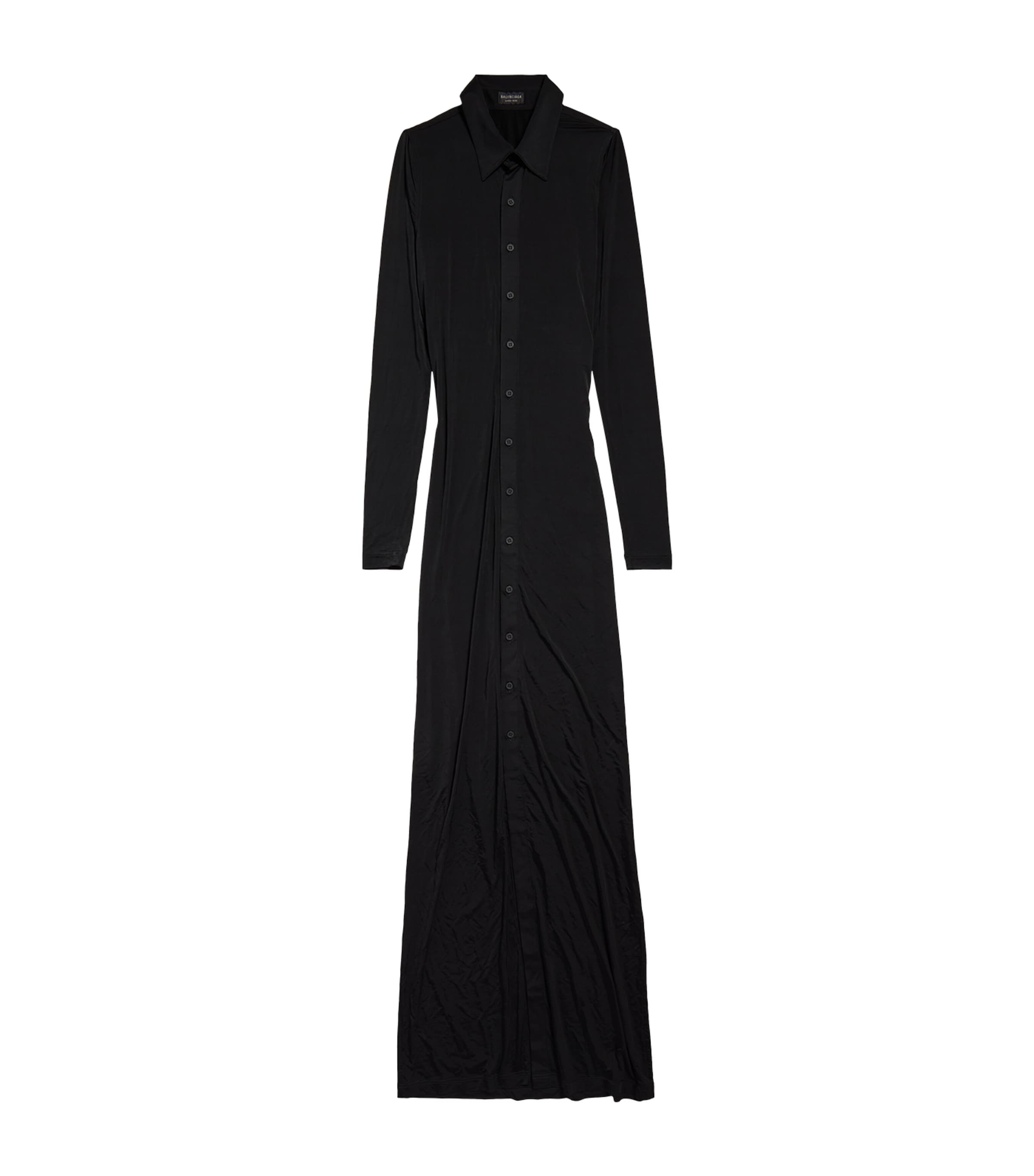 Balenciaga Black Long-Sleeve Maxi Dress