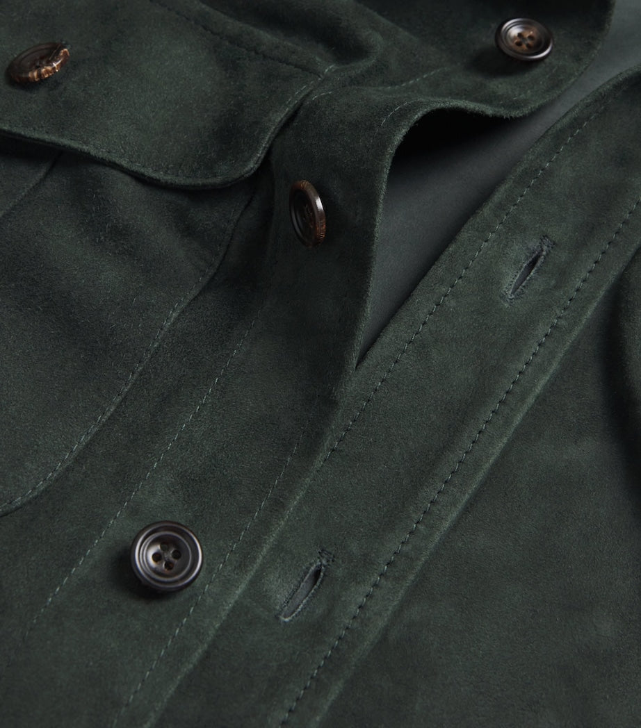 Suede Barron Overshirt EQUINE GREEN