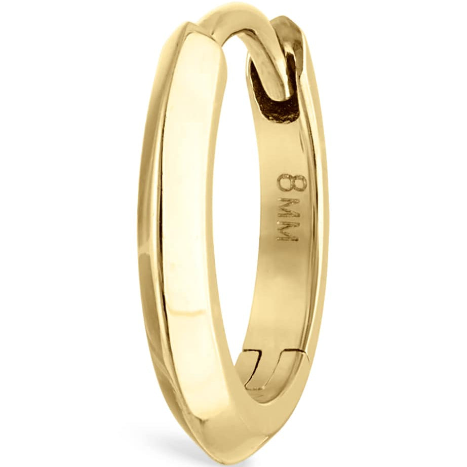 Faceted Metal Vertex Single Hoop Earring (8mm)