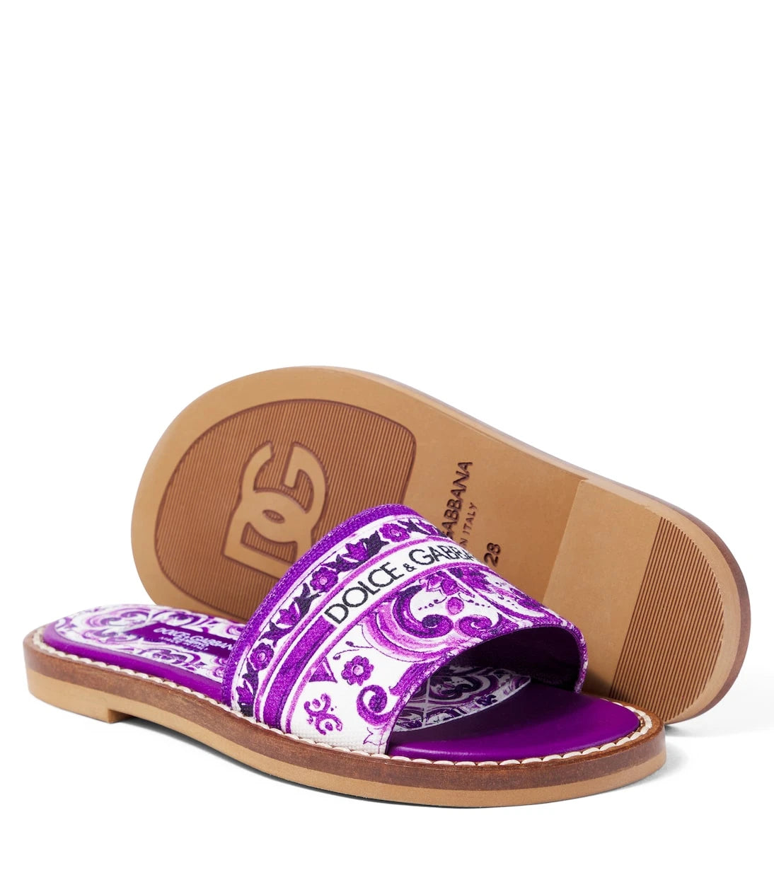 Dolce&Gabbana Kids - Majolica canvas slides