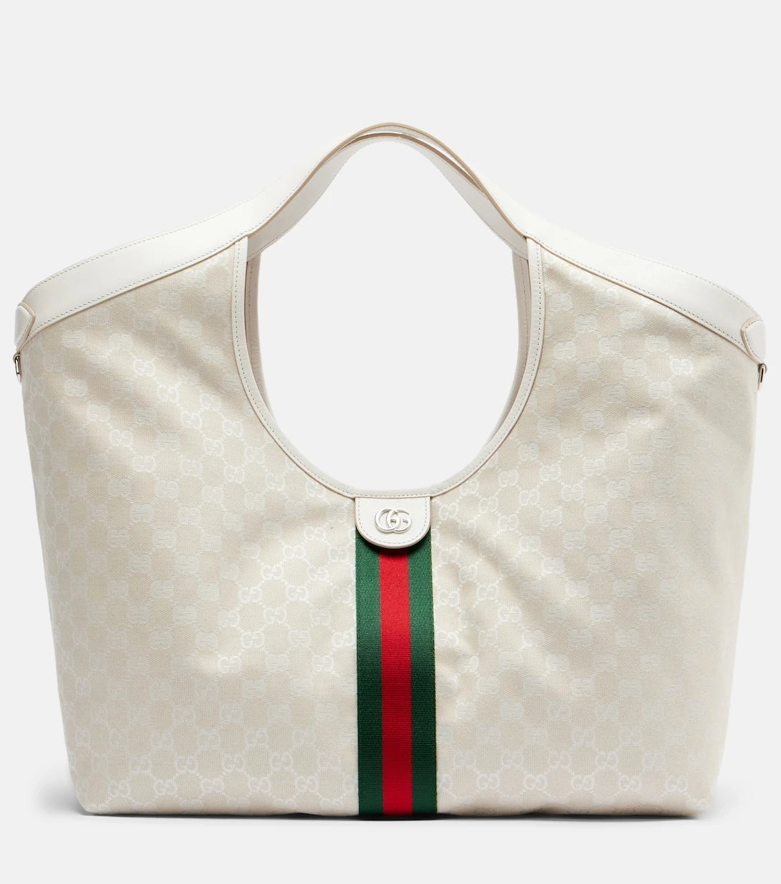 Gucci - حقيبة توت كبيرة من قماش GG Giglio من Gucci