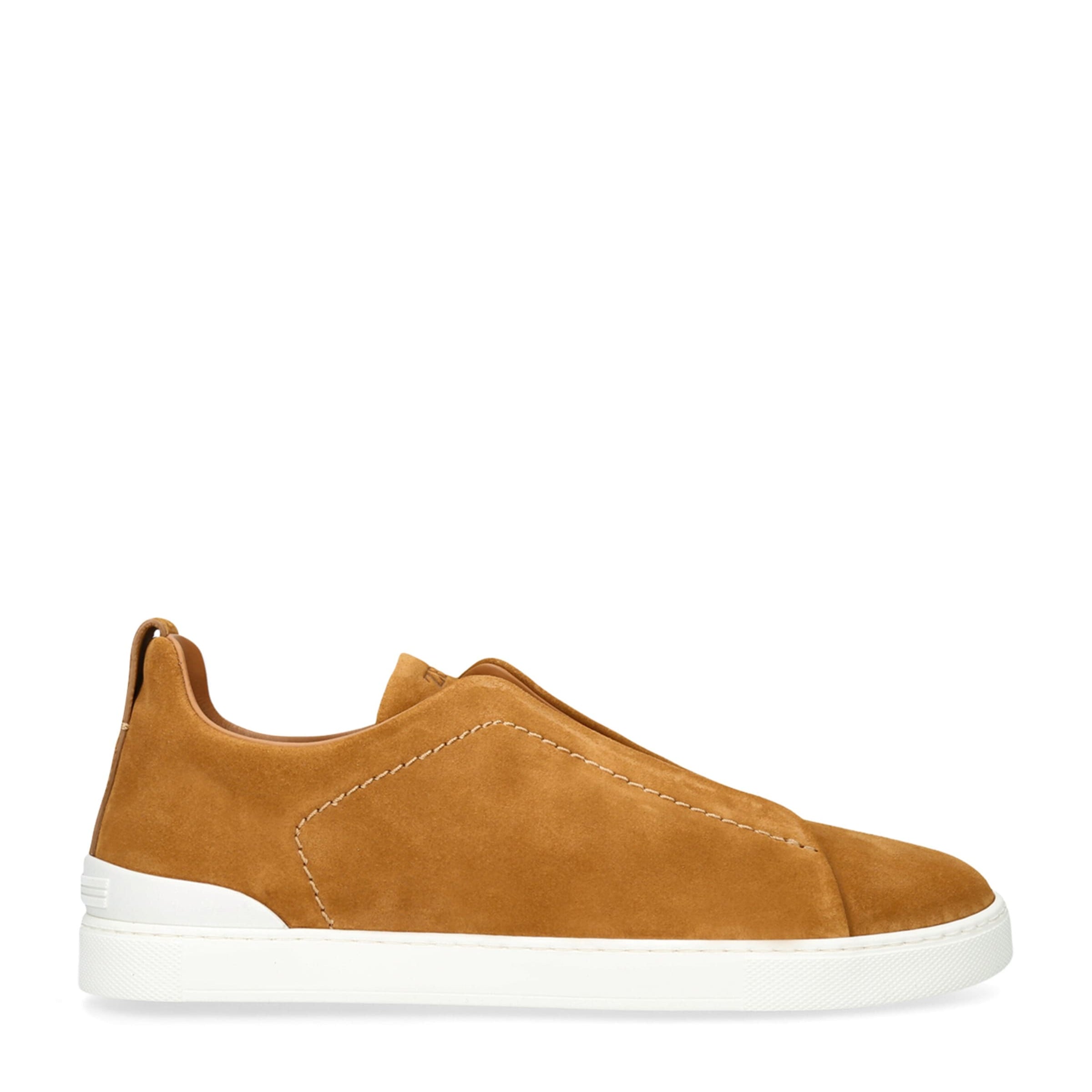 Suede Triple Stitch Sneakers CAMEL