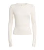 Skims Ivory Cotton-Blend Long-Sleeve T-Shirt