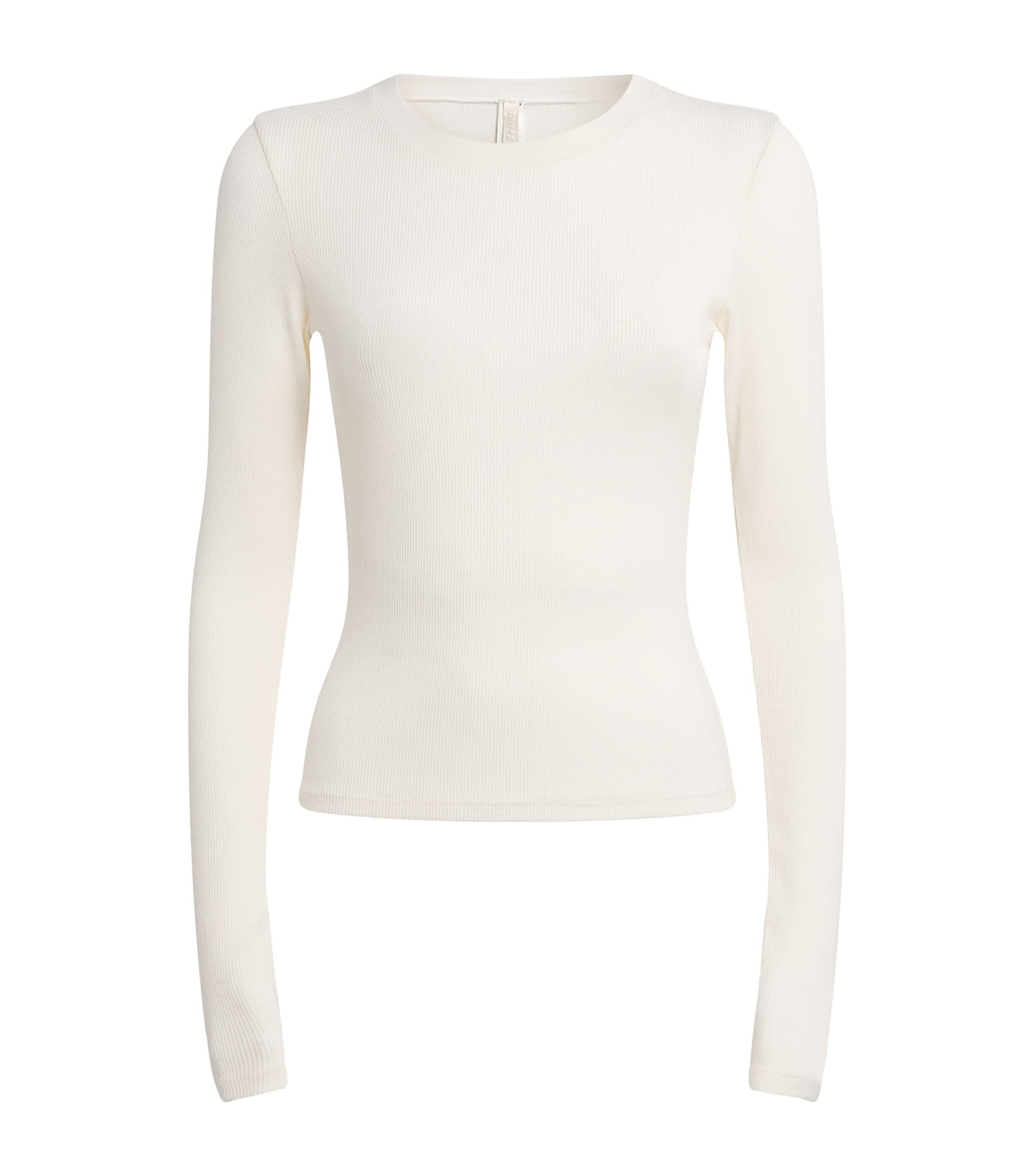 Skims Ivory Cotton-Blend Long-Sleeve T-Shirt