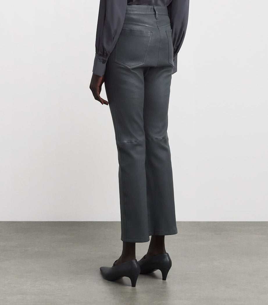 Grey Lambskin Duke Slim Trousers