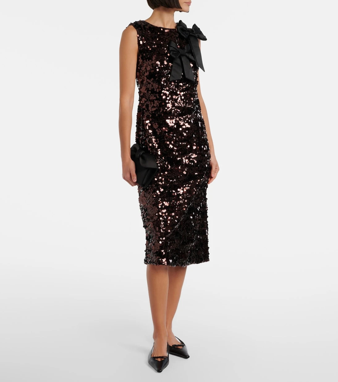 Ganni - Bow-detail sequined midi dress