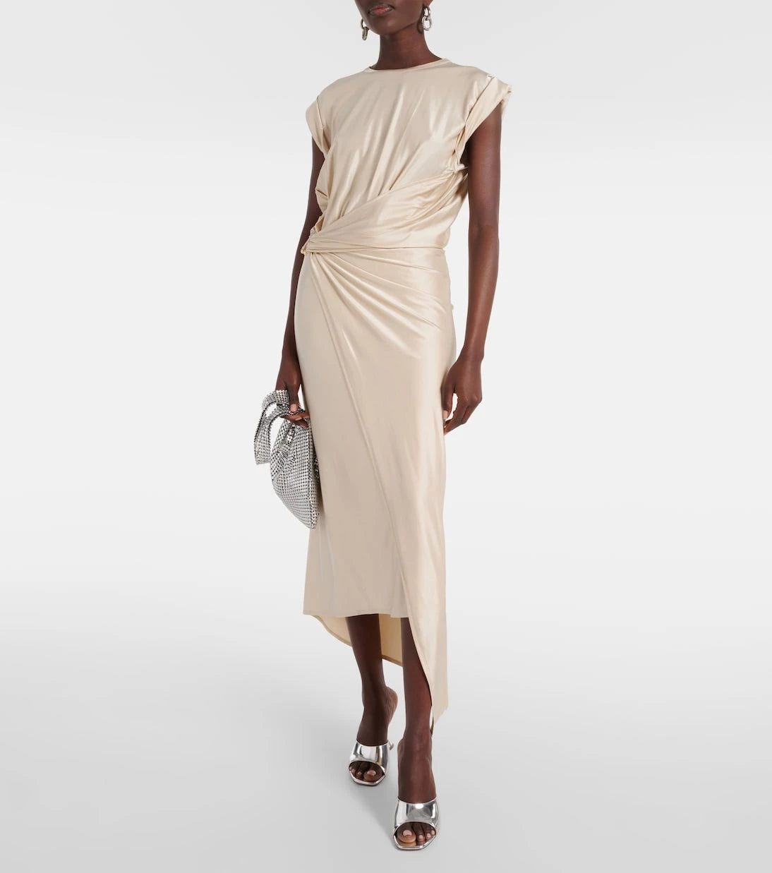 Rabanne - Draped asymmetric urania midi dress