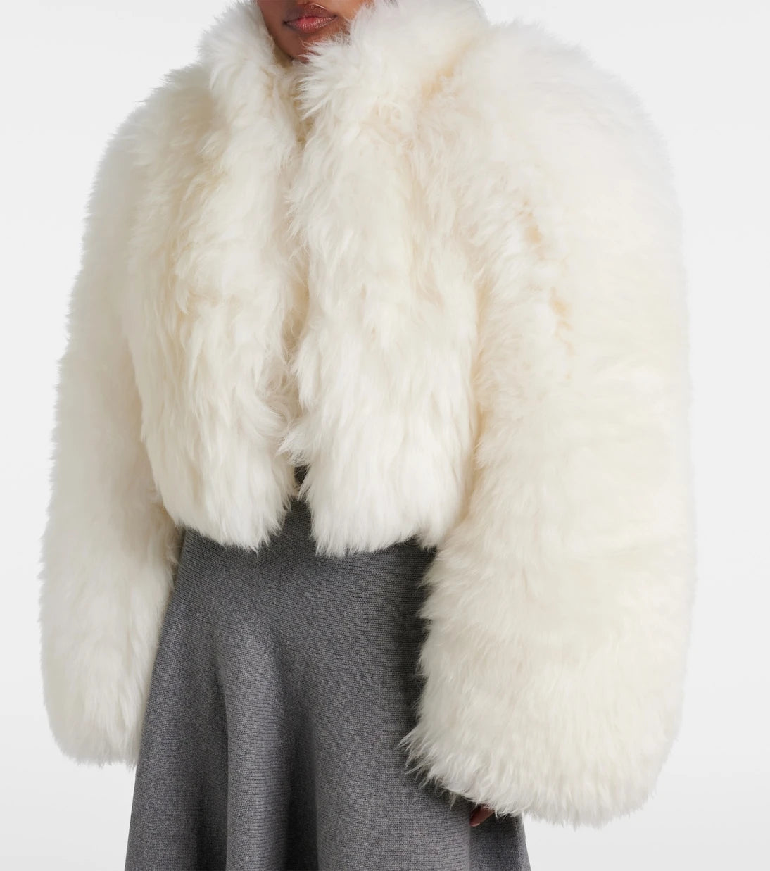 Alaïa - Cropped shearling jacket