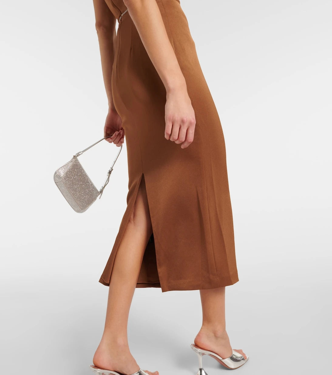Alex Perry - Crystal-embellished satin midi dress