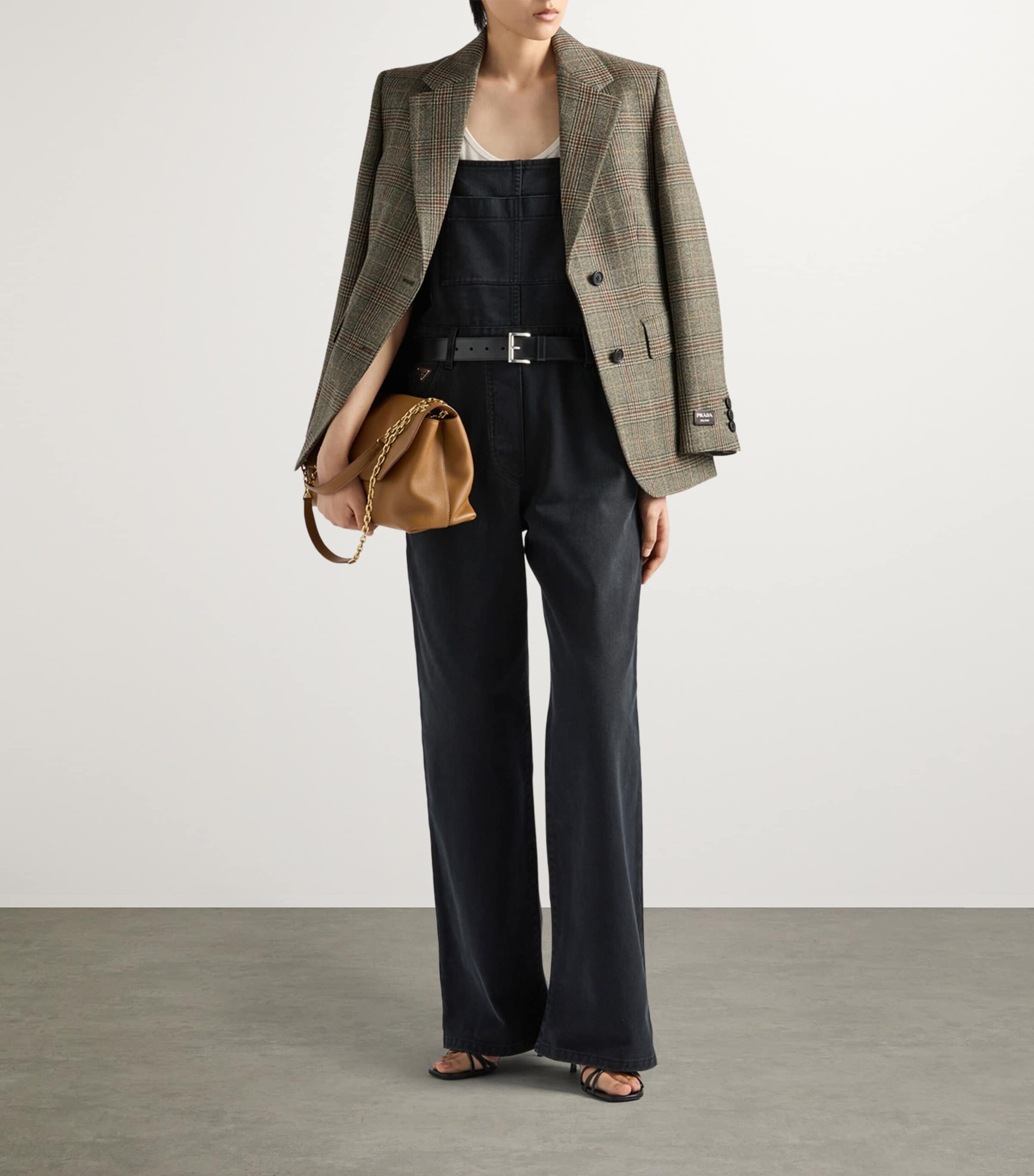 Prada Black Denim Dungarees