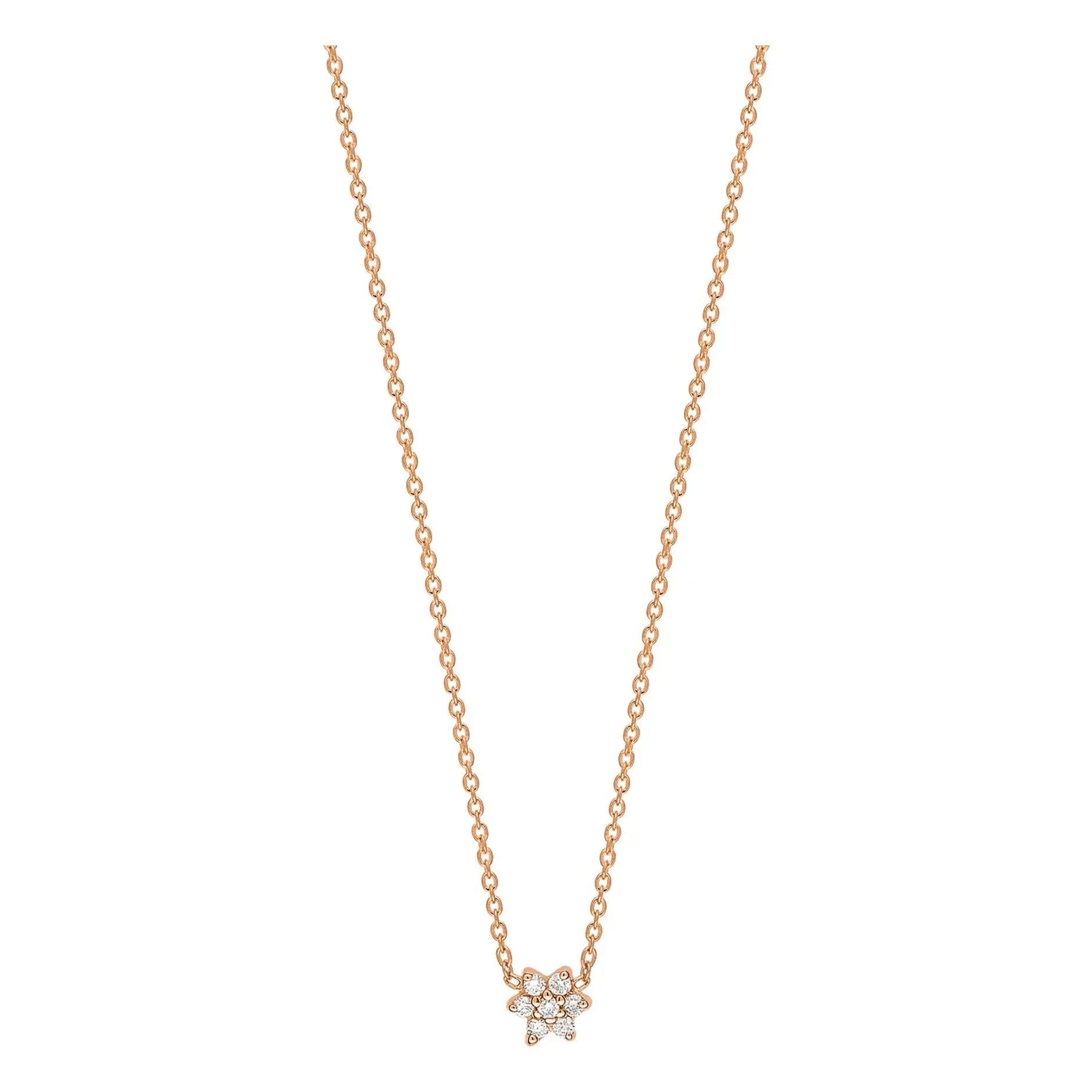 Ginette NY - Mini Diamond Star necklace | Pink Gold