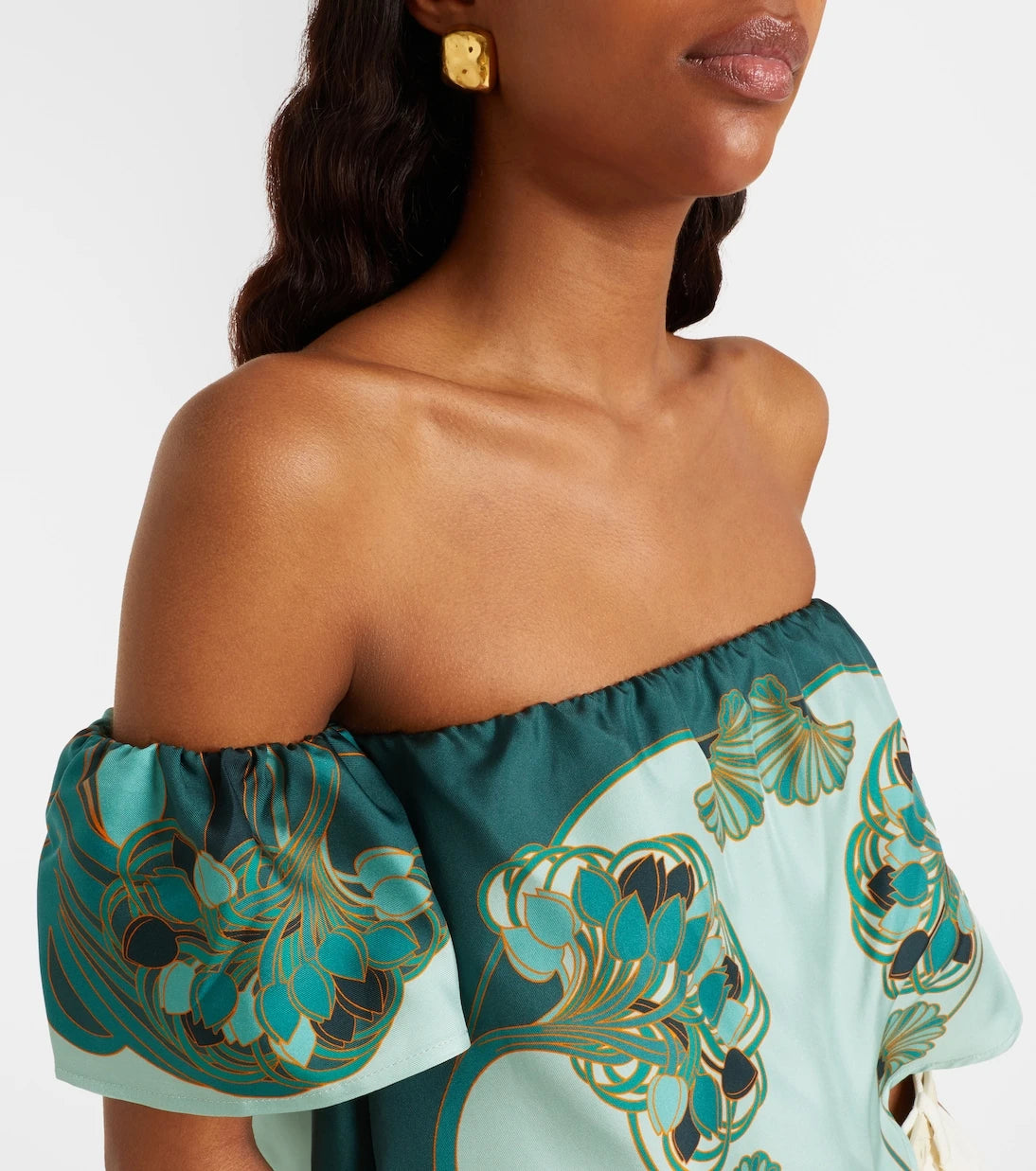 La DoubleJ - Sand Dollar printed silk top