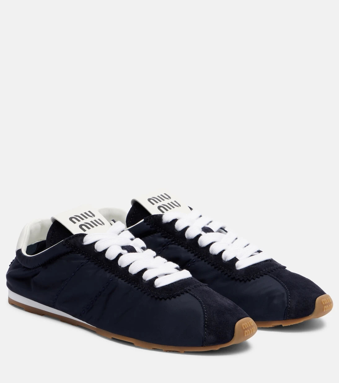 Miu Miu - Plume suede-trimmed sneakers
