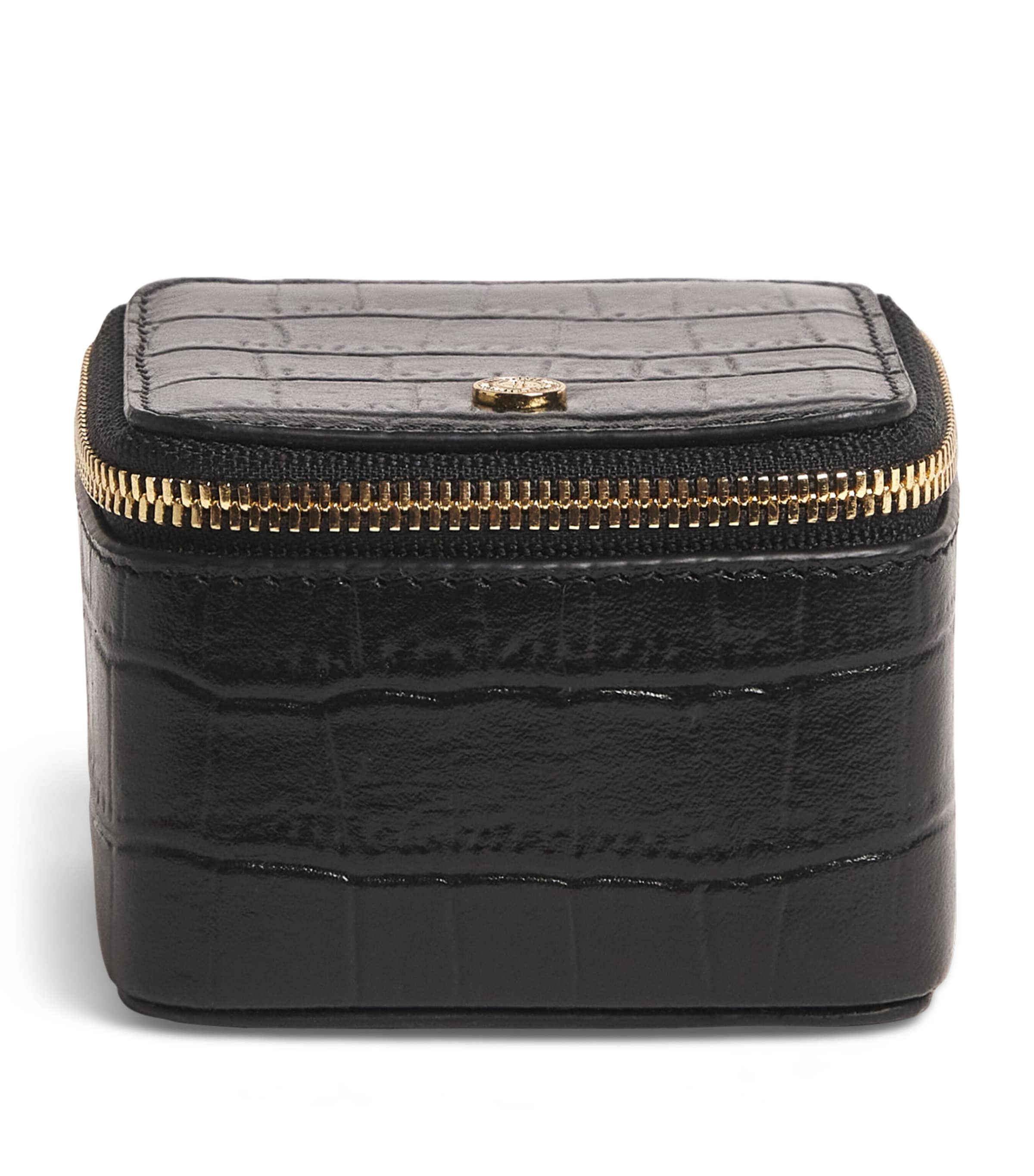 Harrods Small Leather Trinket Box BLACK
