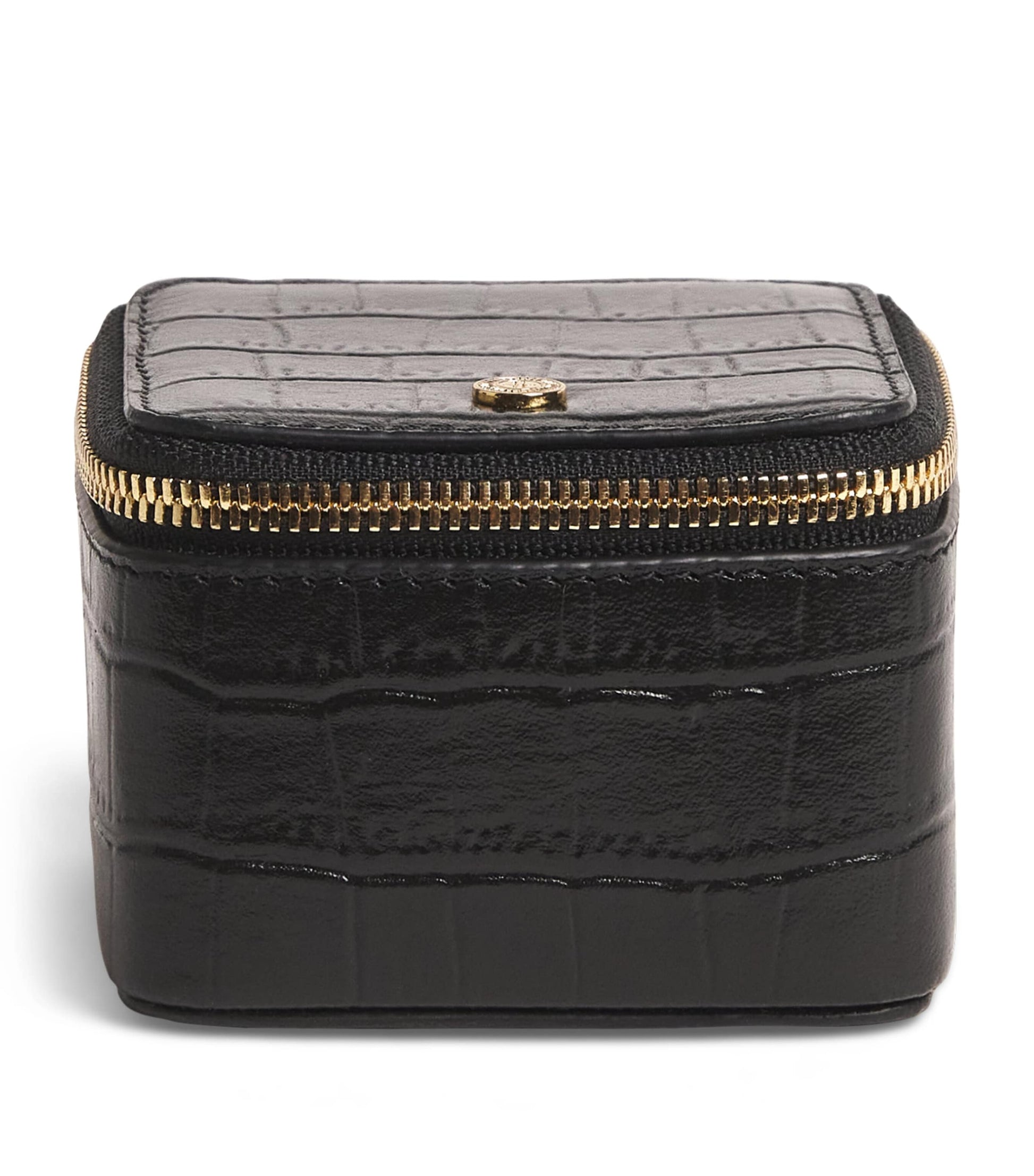 Harrods Small Leather Trinket Box BLACK