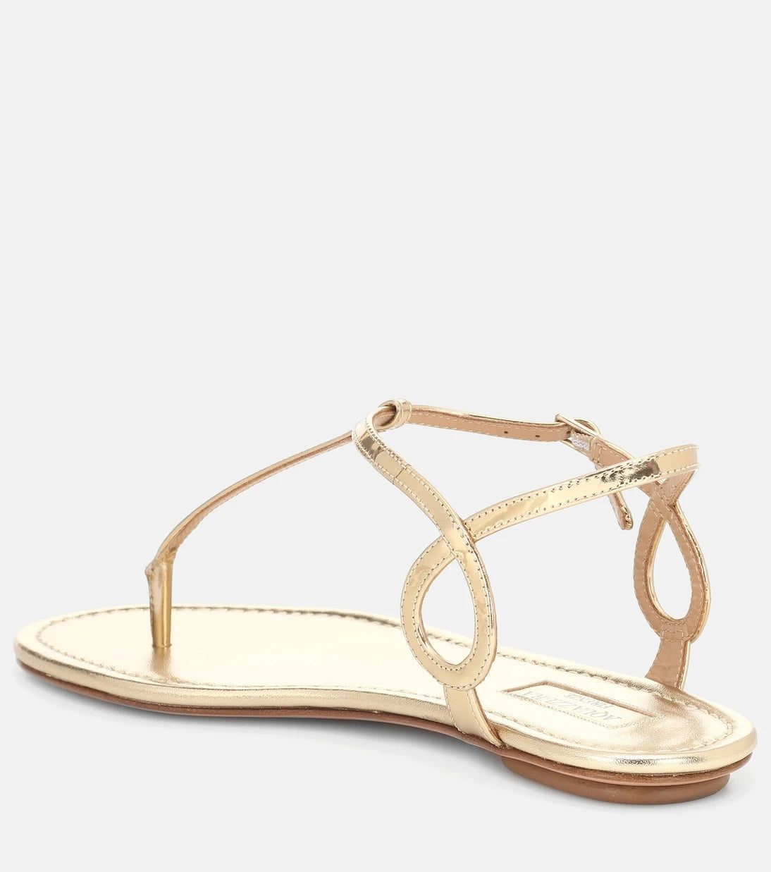Aquazzura - صندل Almost Bare من الجلد الميتاليك