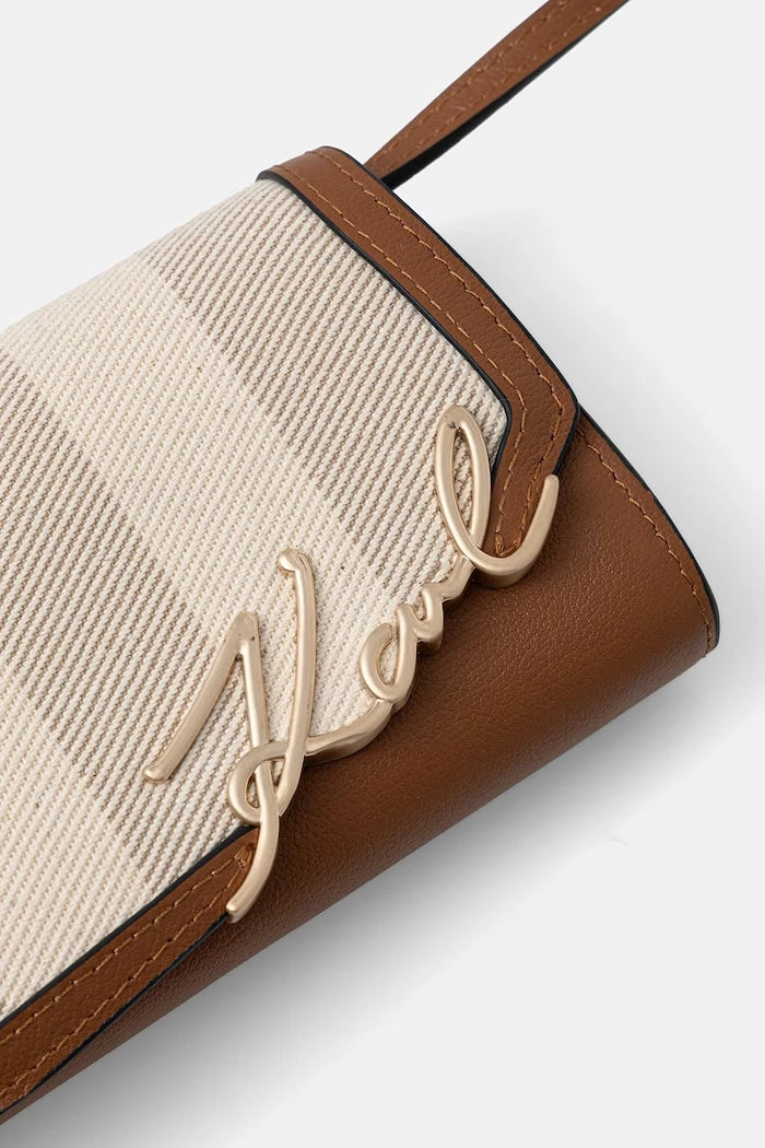Karl Lagerfeld чанта crossbody дамска от памук K/SIGNATURE