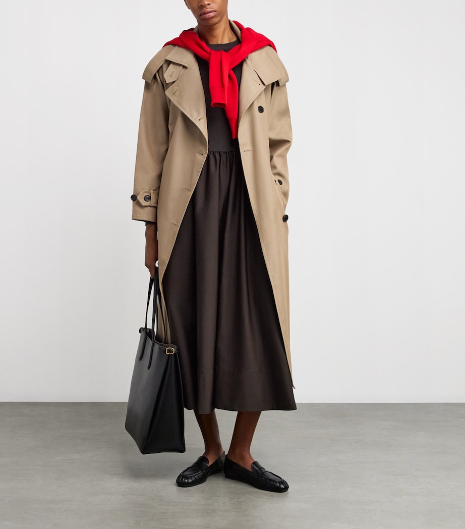 Polo Ralph Lauren Brown Cotton A-Line Midi Dress