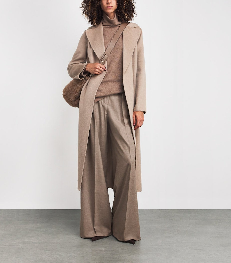 Stretch-Cashmere Wide-Leg Trousers TURTLEDOVE