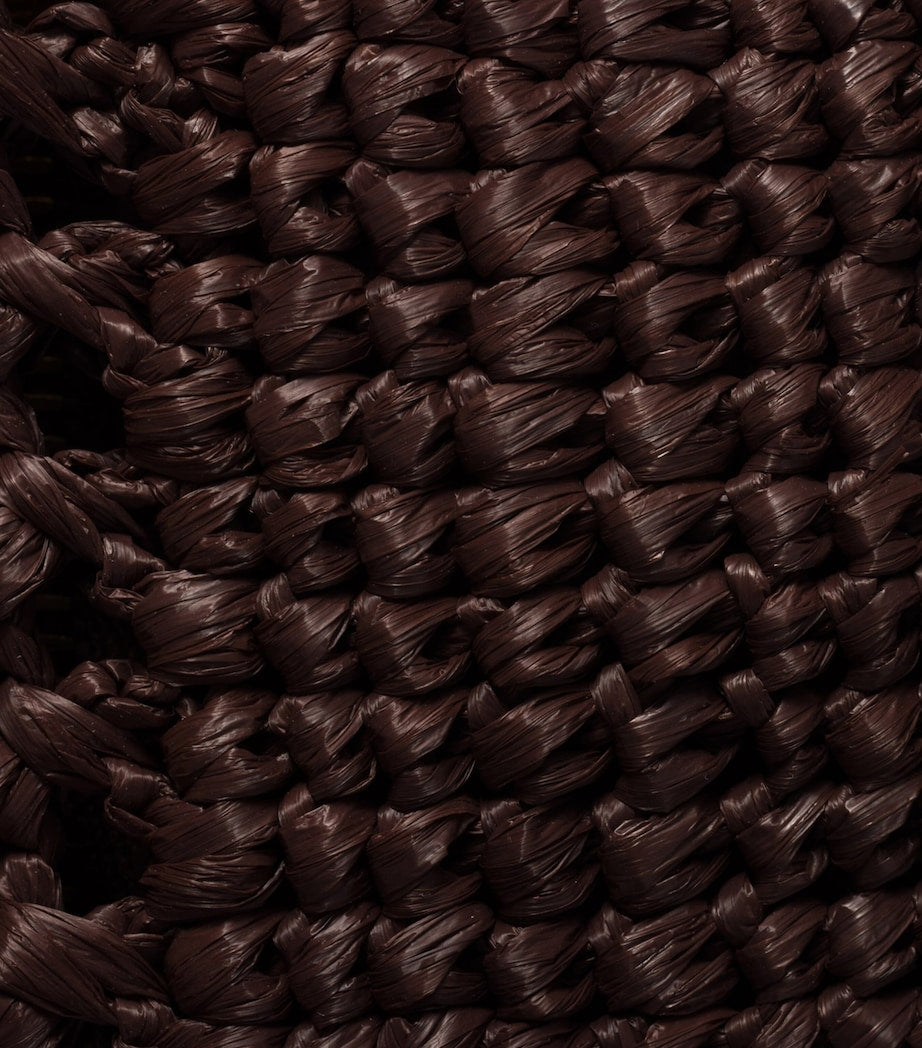 Miu Miu Brown Raffia-Effect Woven Tote Bag