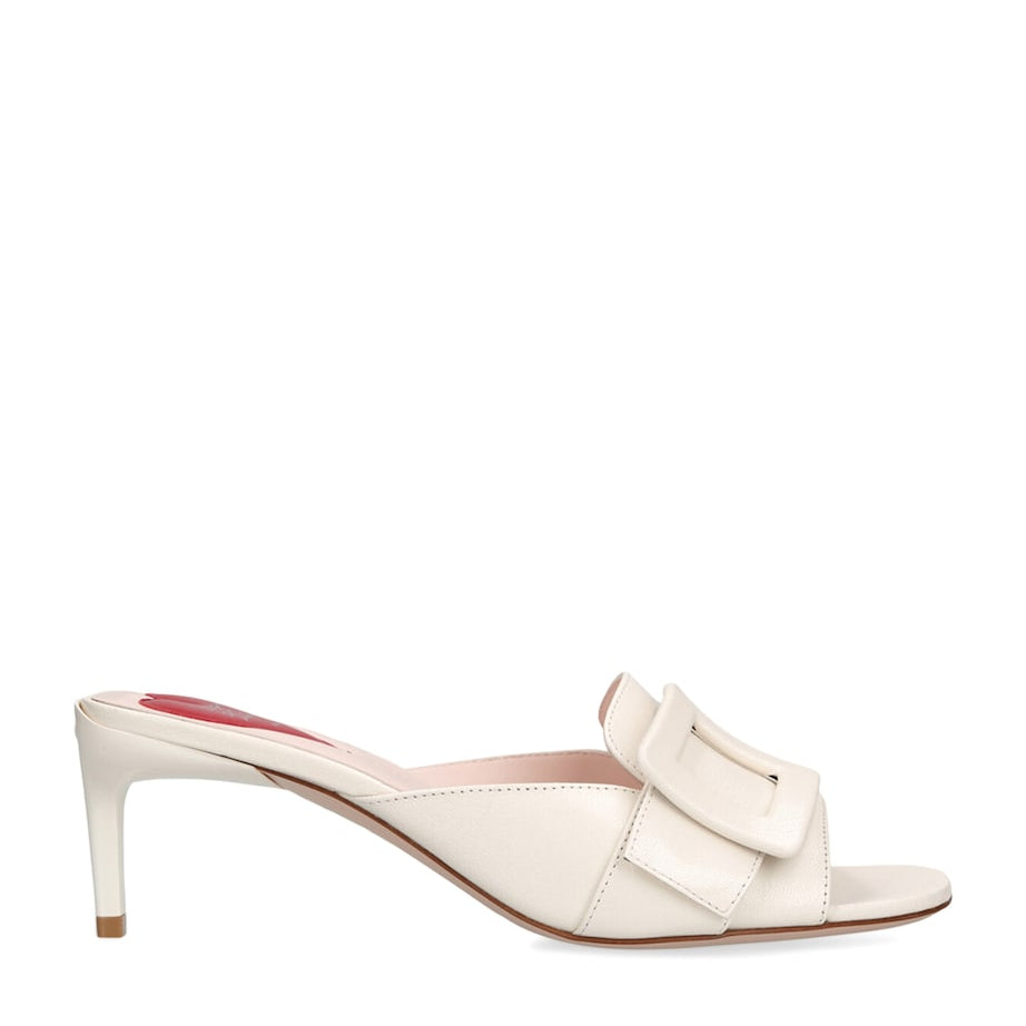 Roger Vivier Ivory Leather Viv’ Canard Heeled Mules 55