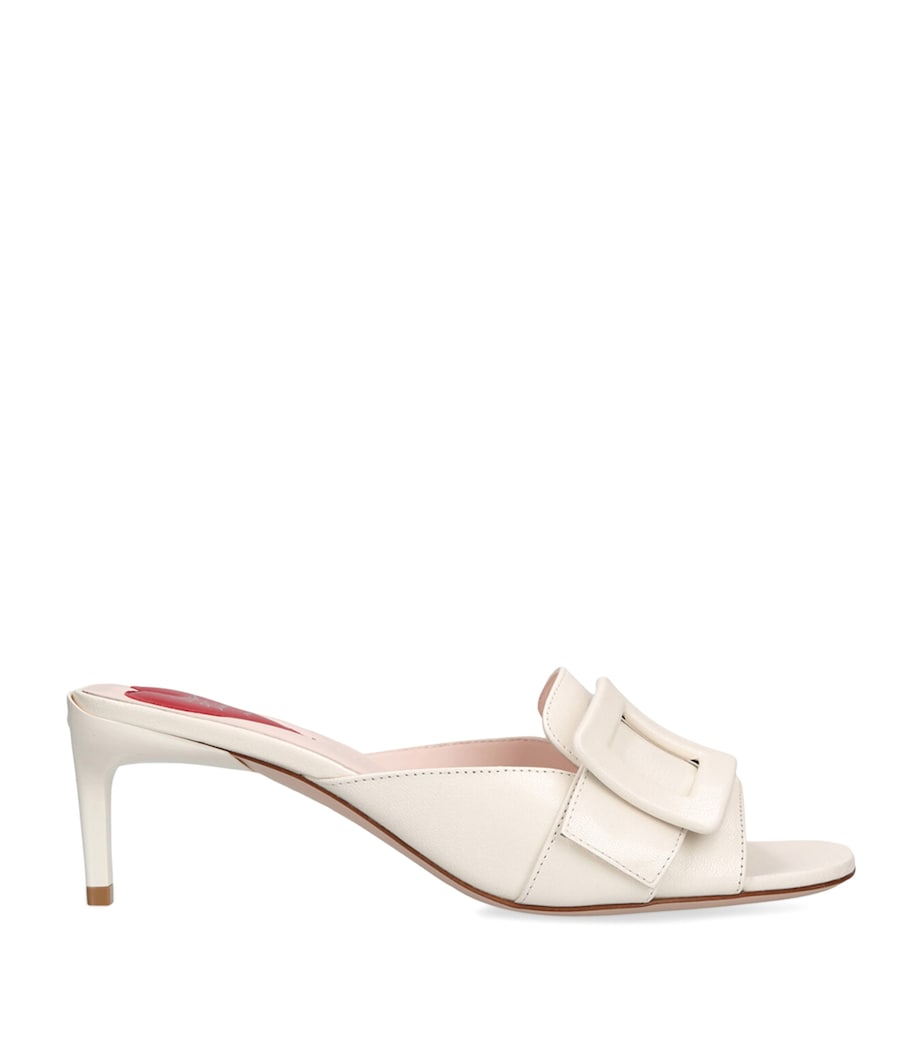 Roger Vivier Ivory Leather Viv’ Canard Heeled Mules 55