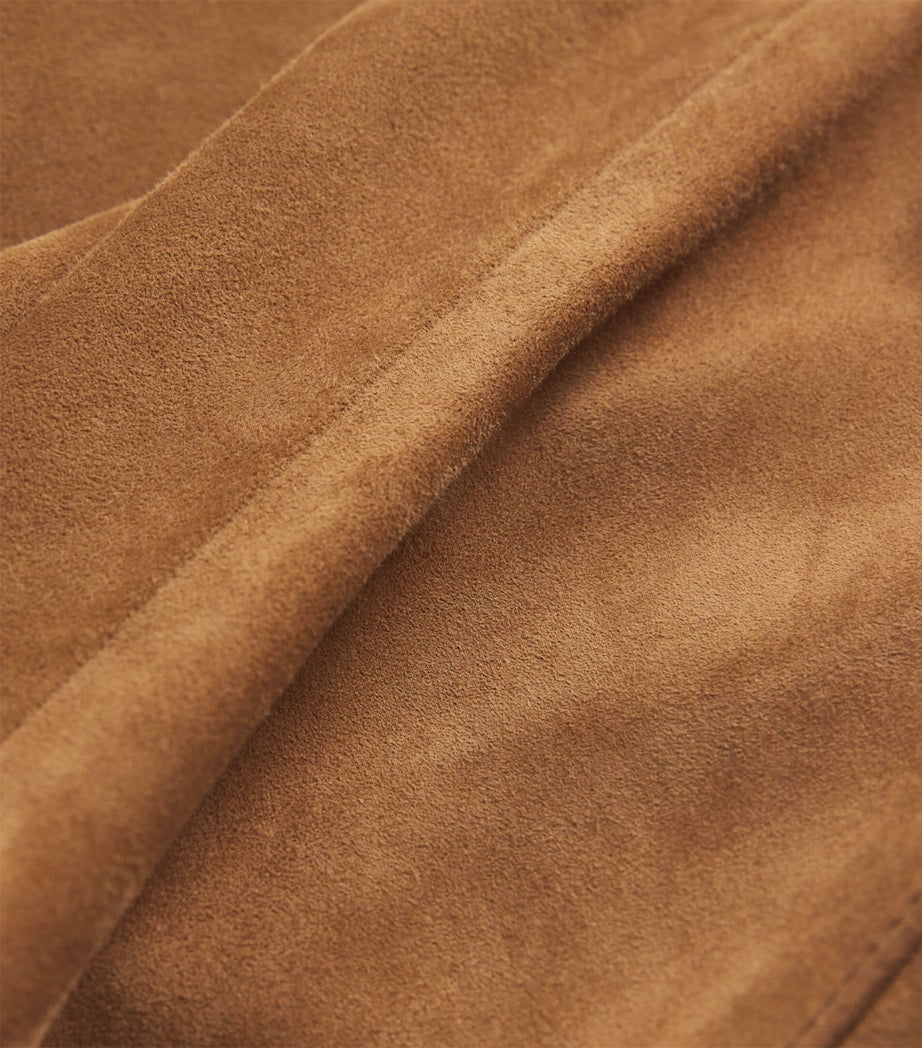 Tory Burch Brown Suede Relaxed Trousers