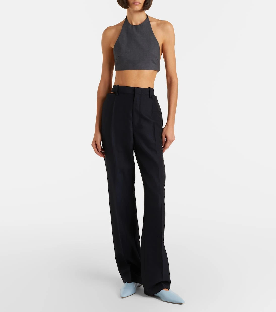 Jil Sander - Cutout wool and mohair straight pants