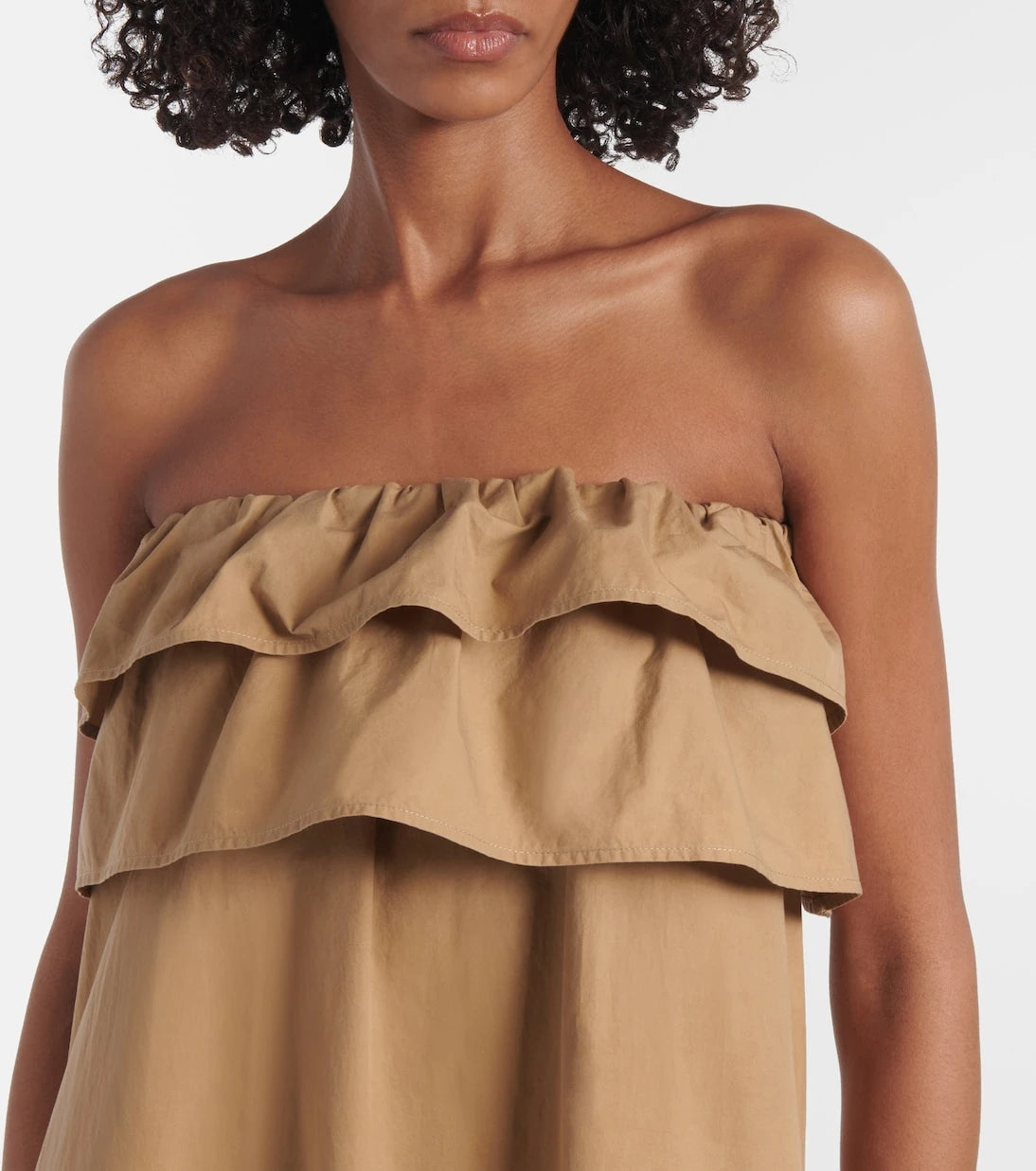 Saint Laurent - Ruffled cotton serge maxi dress