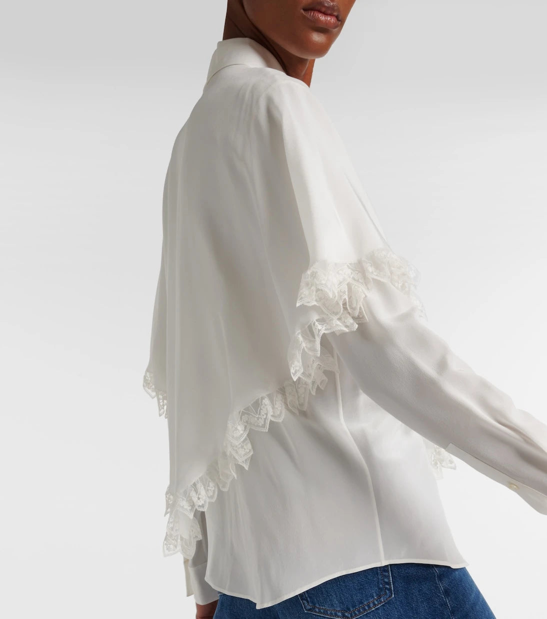 Chloé - Knotted Heritage silk crêpe de chine blouse