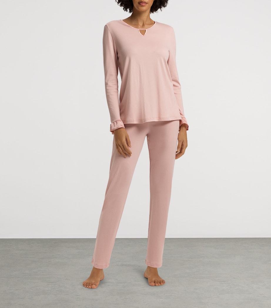 Nude Cotton-Blend Claire Pyjama Set