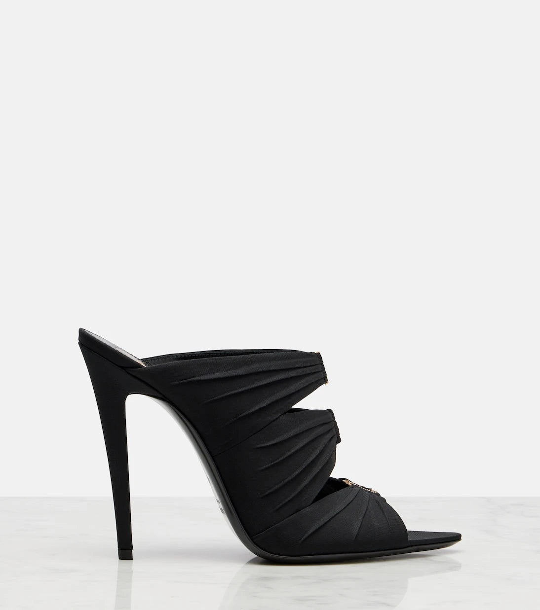 Saint Laurent - Emilie crêpe satin mules