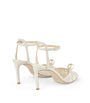 Jimmy Choo Neutral Sacora 85 Lace Leather Sandals