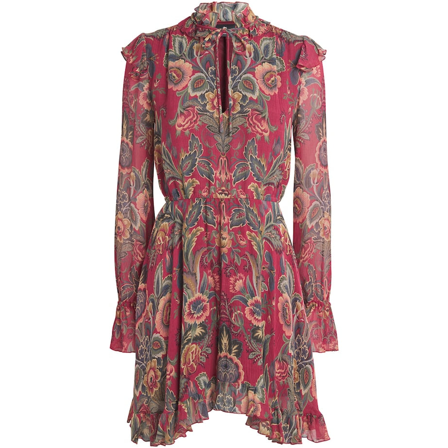 Multi Ruffle Floral Mini Dress