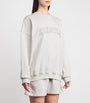Adanola Grey Organic Cotton Varsity Chainstitch Sweatshirt