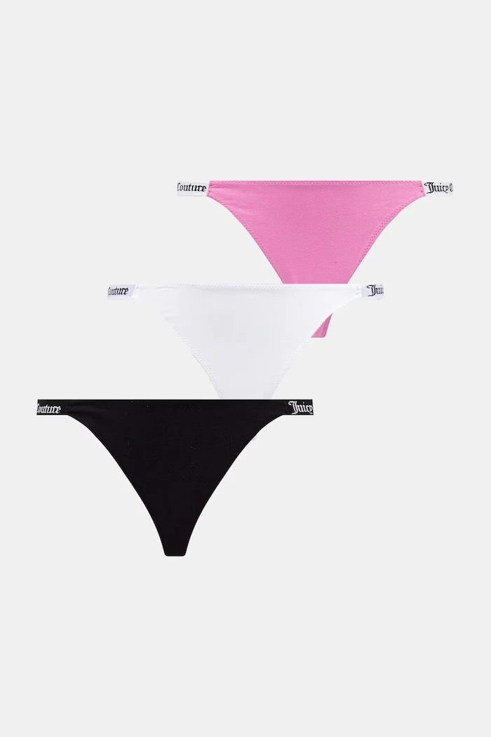 Juicy Couture Kadın Pamuklu String Külot 3'lü Demi Thng