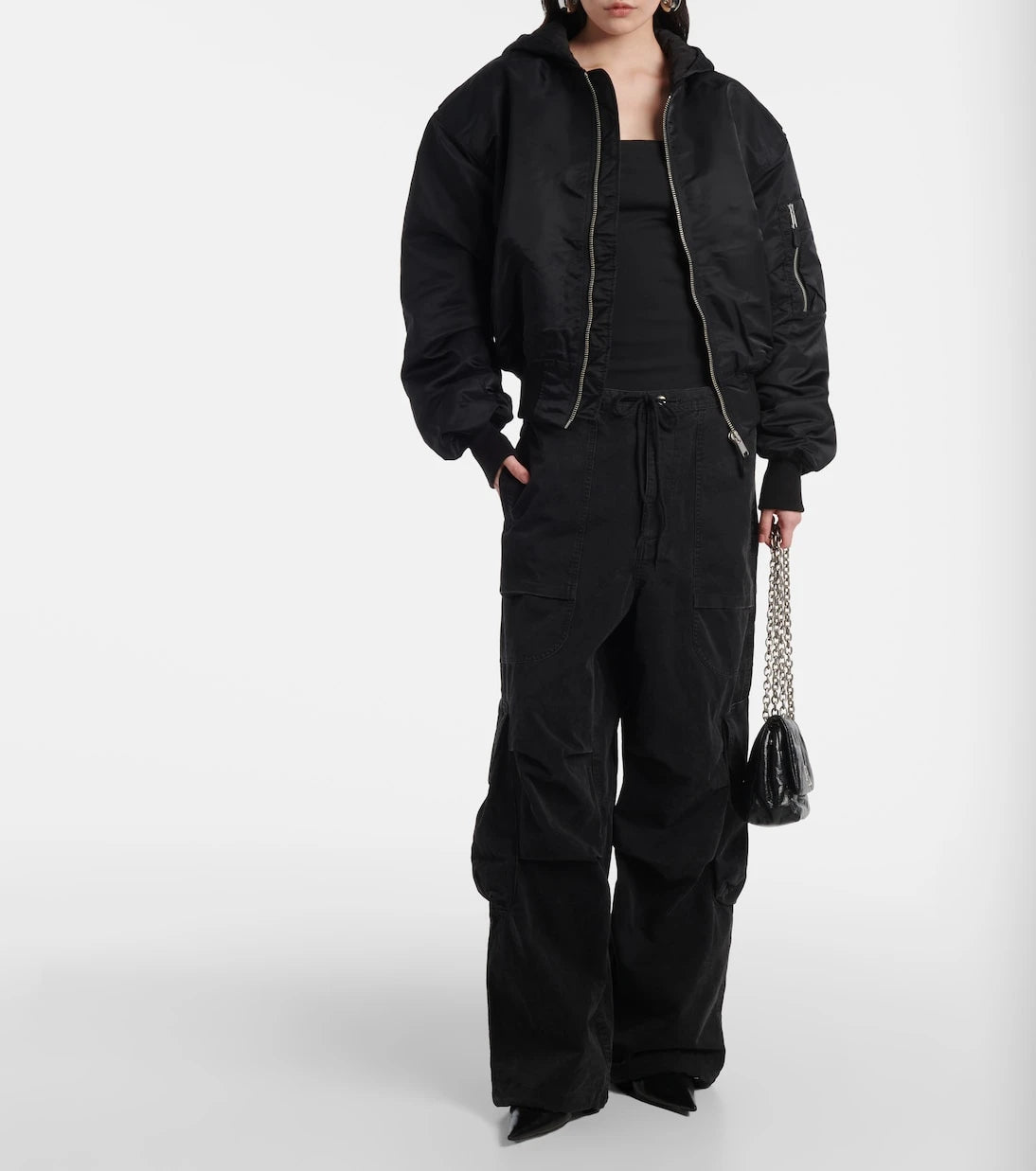 Entire Studios - Broad hooded satin bomber jacket