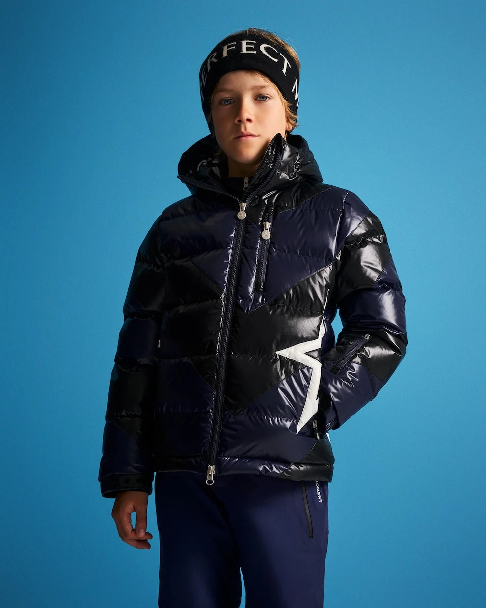 Perfect Moment Kids - Super Mojo chevron down ski jacket