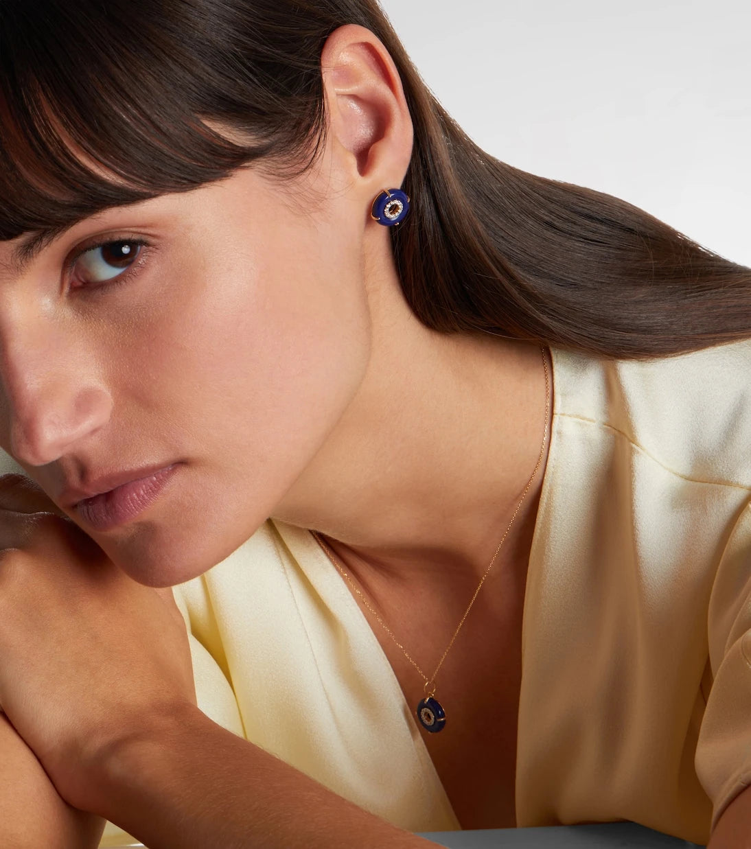 Mateo - 14kt gold earrings with lapis lazuli and diamonds
