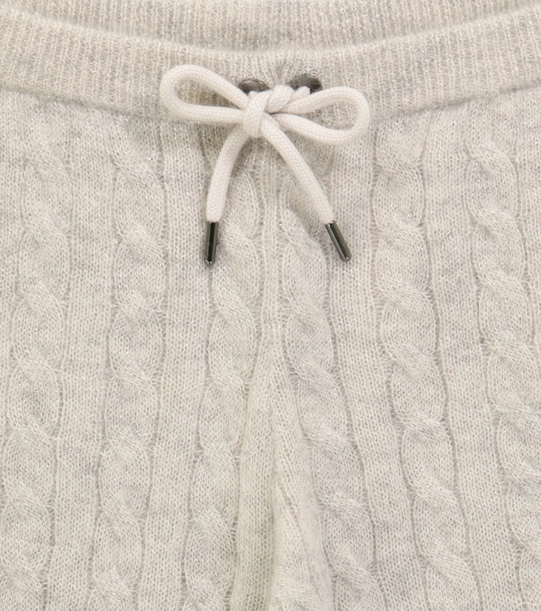 Brunello Cucinelli Kids - بنطال رياضي ميتاليك منسوج بنقشة كابل