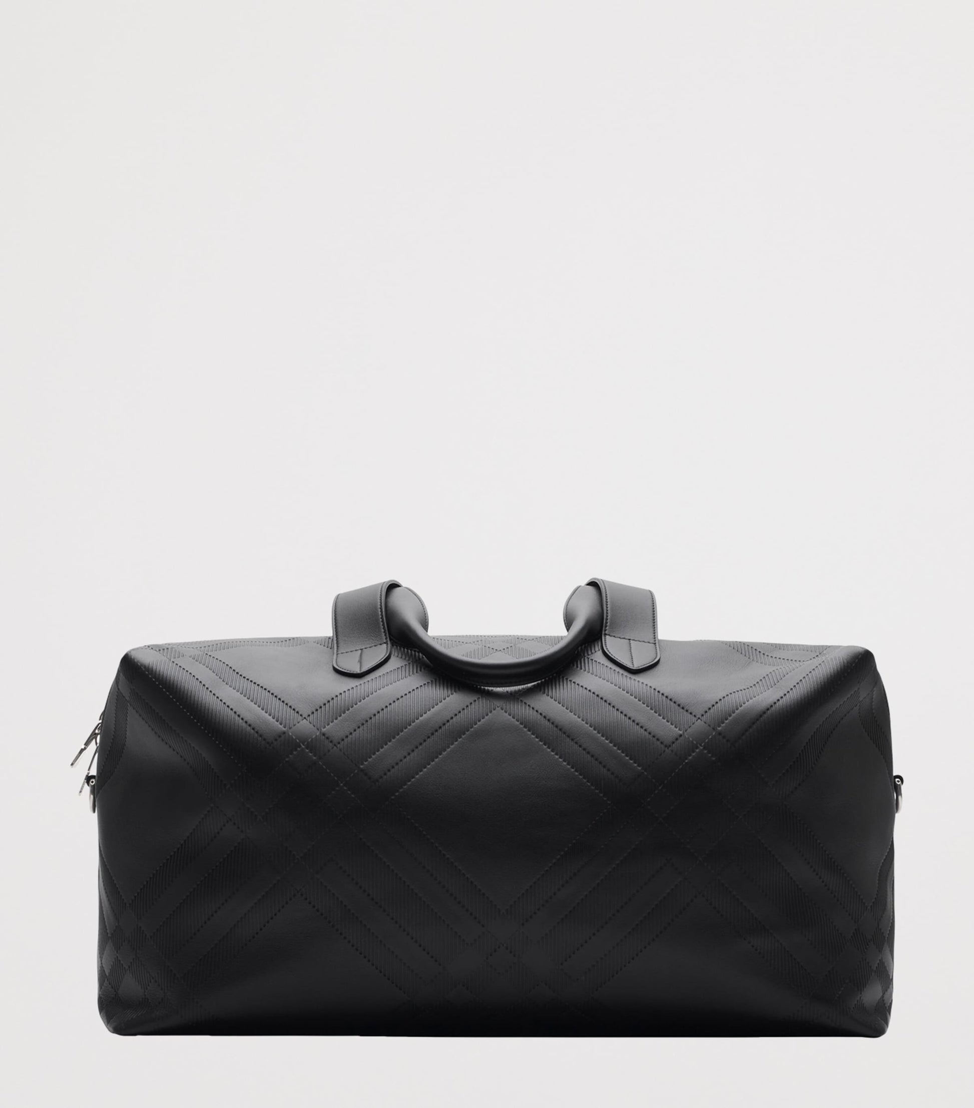 Leather Check-Embossed Duffle Bag