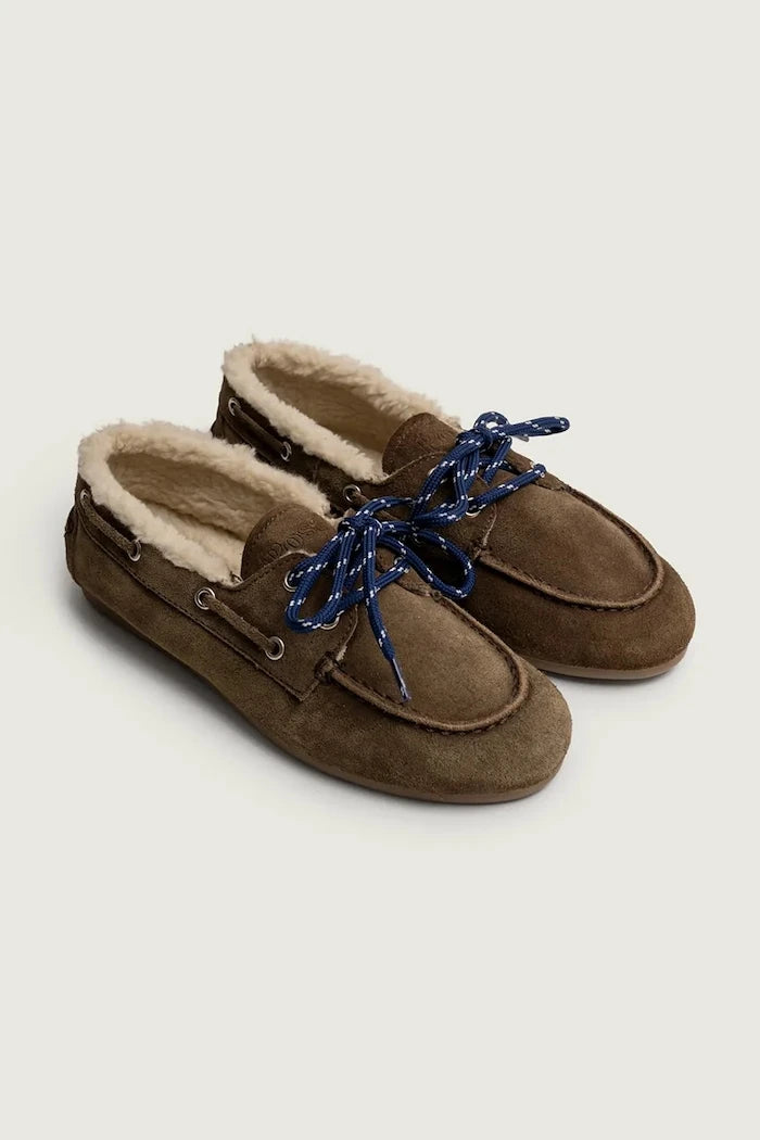 Posa kadın süet loafer Boat Loafer